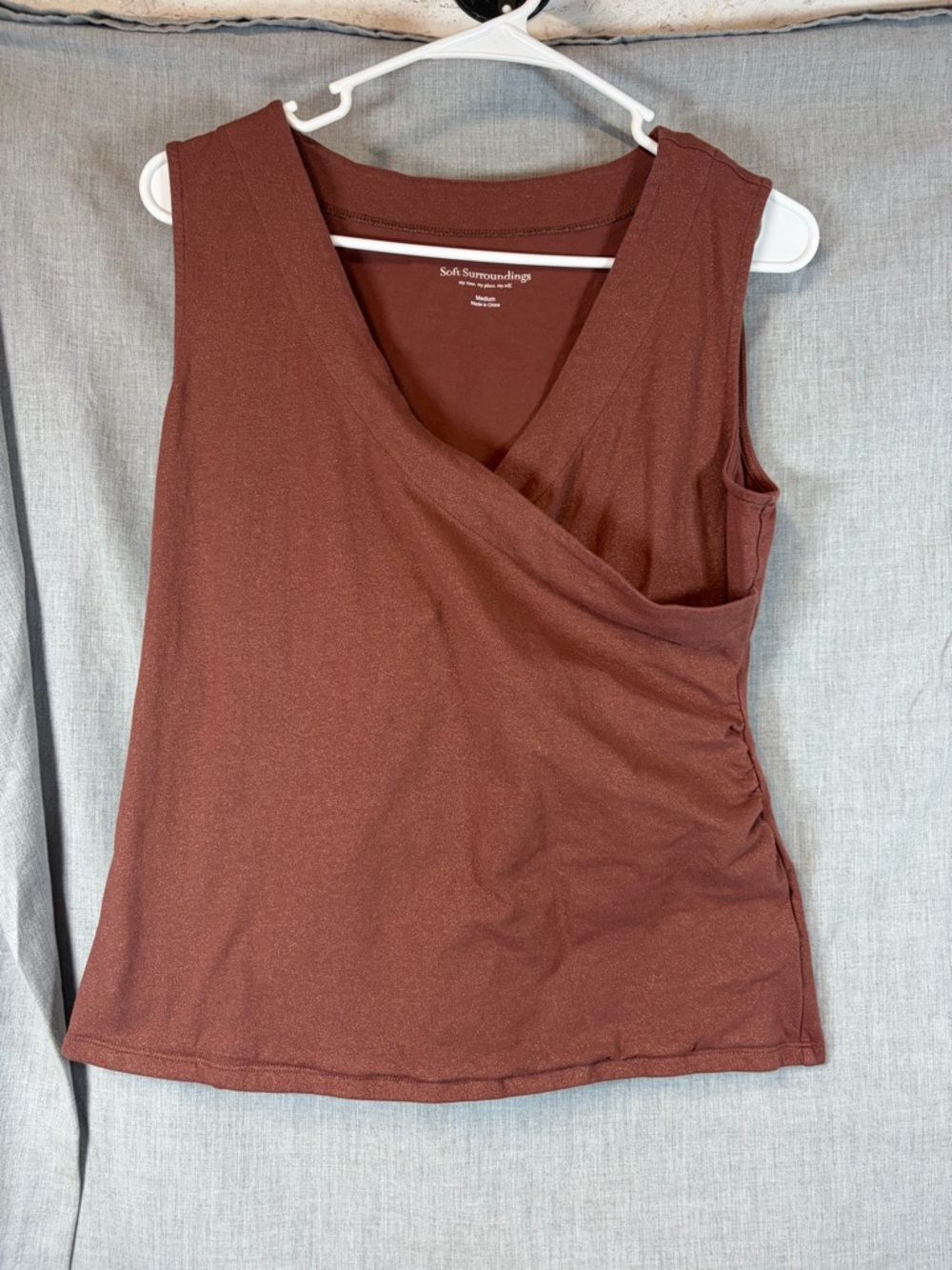 Soft Surroundings Sleeveless Wrap-Style Structured Tank Top